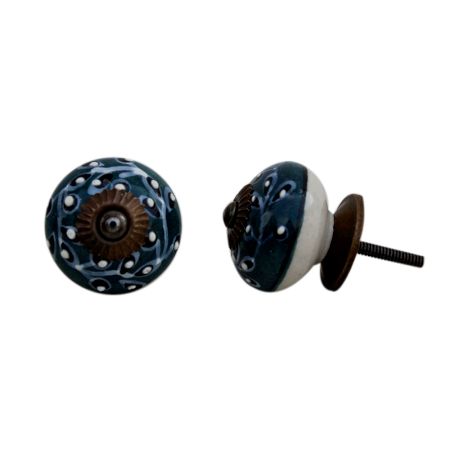 Dark Green Leaf Cabinet Knob