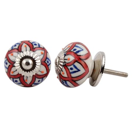 Mixed Floral Ceramic Cabinet Knob