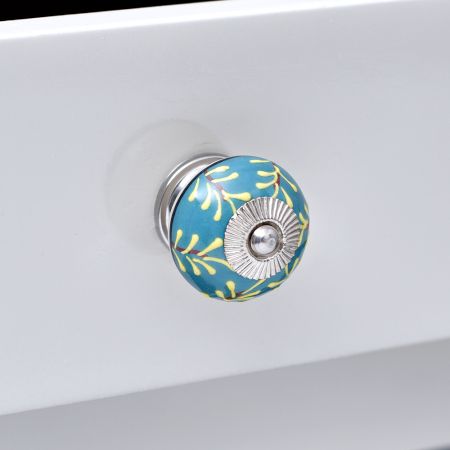 Yellow Leaf Ceramic Cabinet Knob