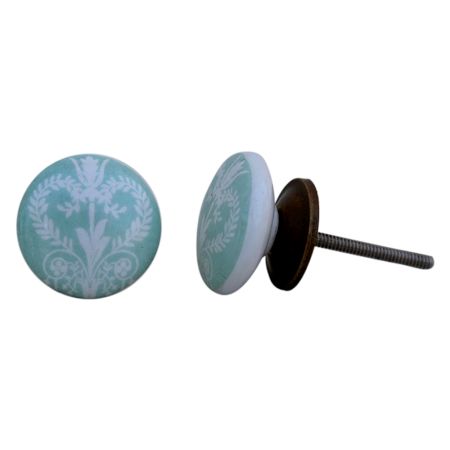 Sage Green Veronica Flower Flat Knob