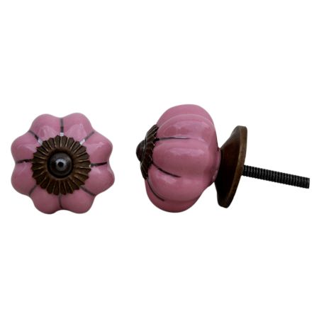 Pink Silver Line Medium Knob