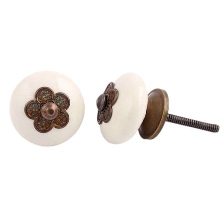 Myosotis Cream Ceramic Knob