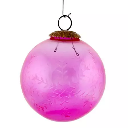 Pink Leaf Cut Christmas Hanging