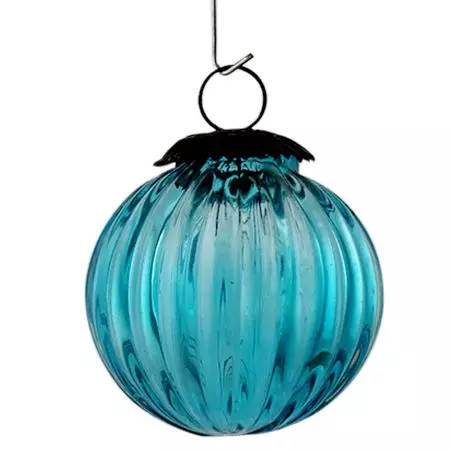 Set Of 4 Piece Turquoise Solid Melon Christmas Hanging