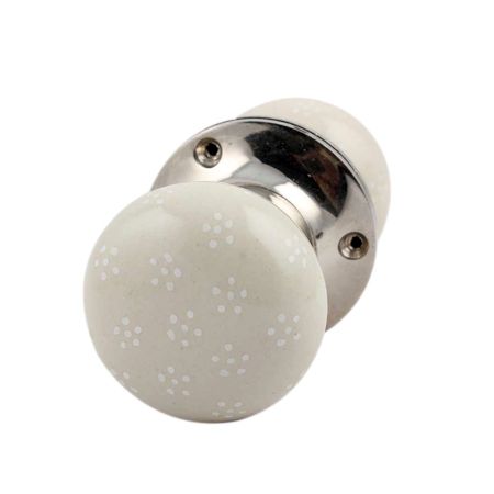 Cream Tiny Flower Mortice Handle 2.25