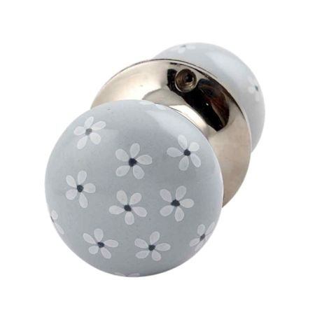 White Tiny Flower Mortice Handle 2.25