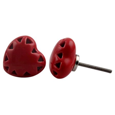 Red Heart Ceramic Knob