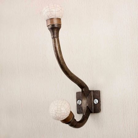 Solid Cream Crackle Iron Hooks-EHG-82
