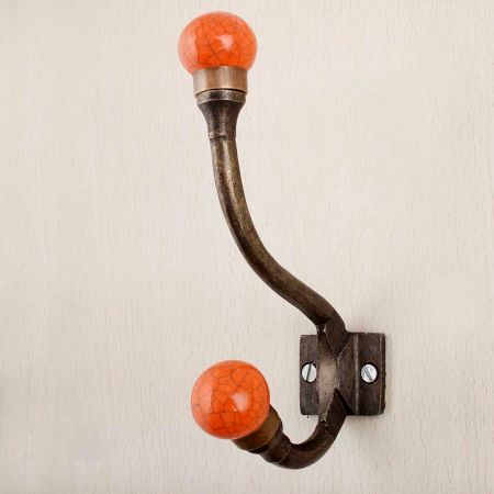 Orange Crackle Iron Hooks-EHG-84