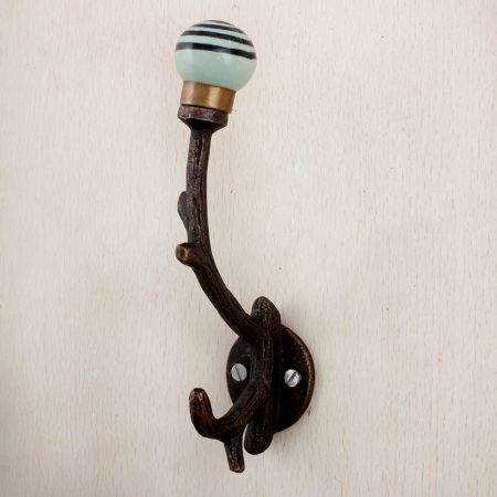 Sage Green Black Strip Tree Hooks-EHG-80