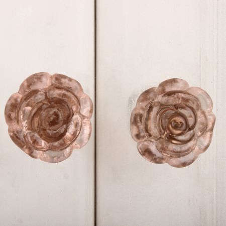 Light Pink Rose Dresser Knob