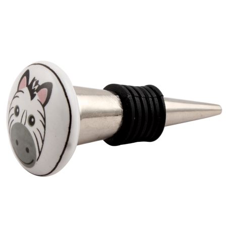 Zebra Flat Ceramic Wine Stopper