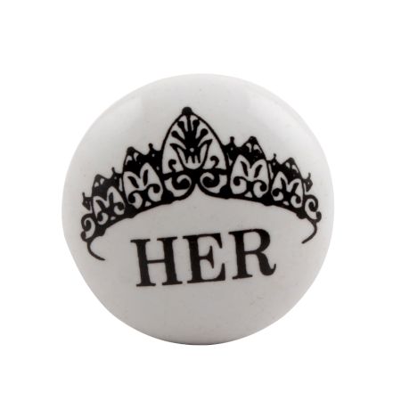 Her Ceramic Flat Wine Stopper