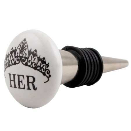 Her Ceramic Flat Wine Stopper