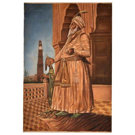 Mughal emperor portrait painting 36 X 24