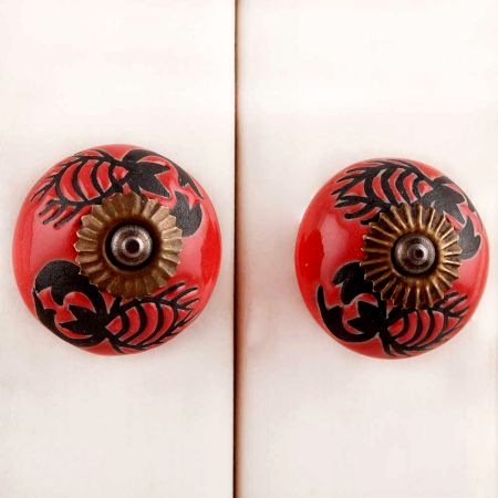 Red Scorpion Painted Knob