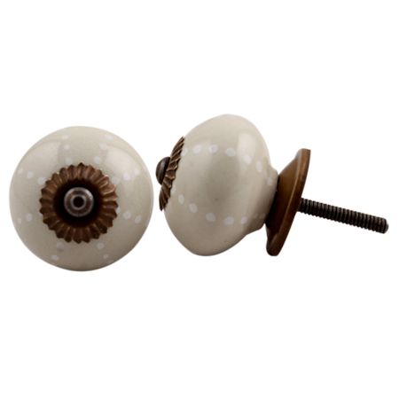 Cream White Line Dotted Knob