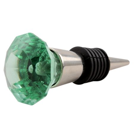 Mint Diamond Glass Wine Stopper