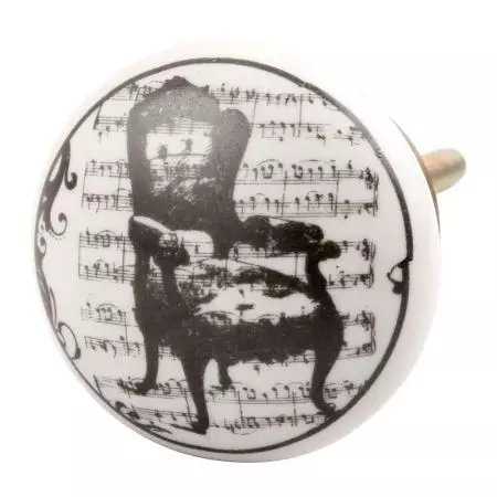 Black Chair Flat Ceramic Drawer Knob