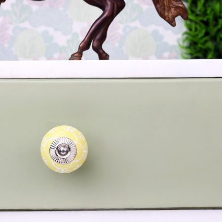 Yellow Flower Ceramic Dresser Knob