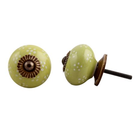Light Green Tiny Floral Knob
