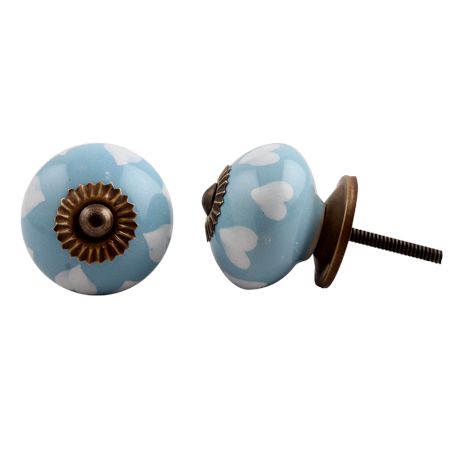 Turquoise Heart Painted Knob