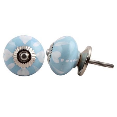 Turquoise Heart Ceramic Knob