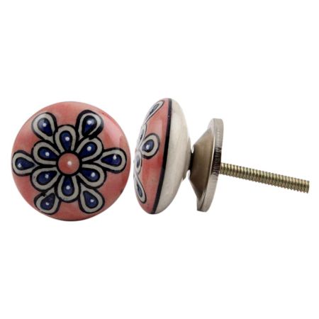 Peach Ceramic Flat Drawer Knob