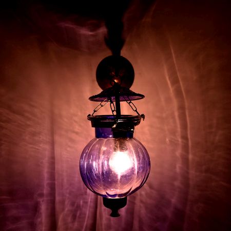 Blue Pumpkin Shaped Wall Lamp