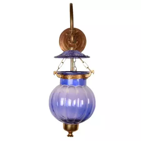 Blue Pumpkin Shaped Wall Lamp