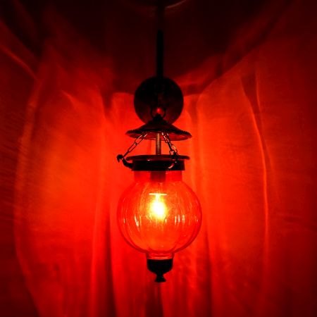 Maroon Pumpkin Glass Wall Lamp