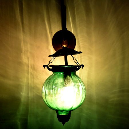 Green Melon Shaped Glass Hanging