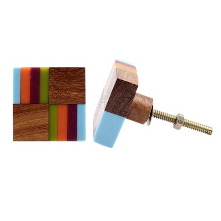 Square Box Cut Wooden Knob