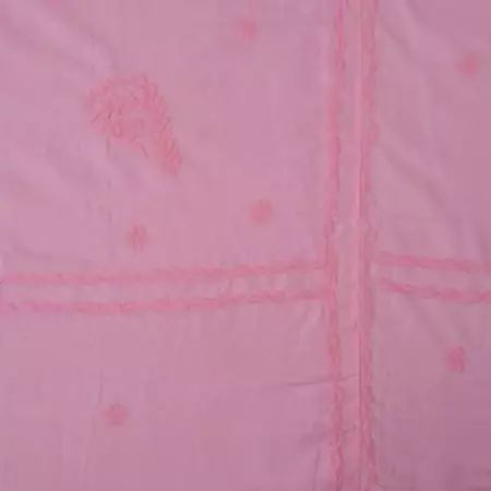 Pink Cotton Embroidered Bedcover