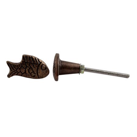 Antique Fahaka Pufferfish Metal Knobs