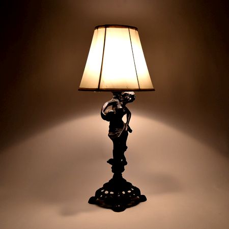 Beautiful Metal Lady Statue Table Lamp