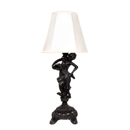 Beautiful Metal Lady Statue Table Lamp