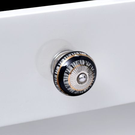 Hand Painted Black Design Ceramic Knob