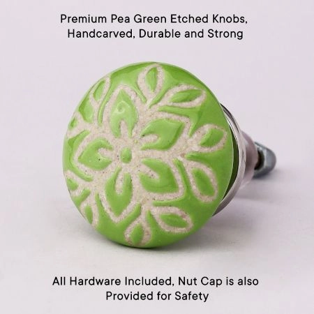 Pea Green Etched Knob