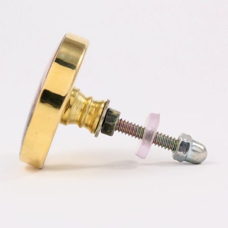 Round Grey Metal and Bone Knob