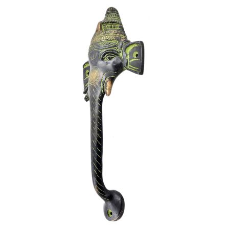 Ganesha Brass Finish Door Handle