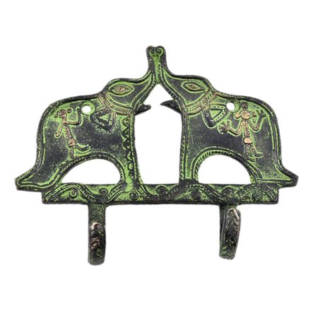 Elephants Play Sculpture Bronze Hooks