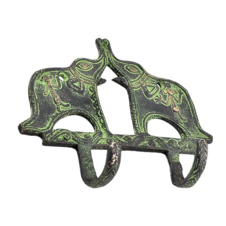 Elephants Play Sculpture Bronze Hooks