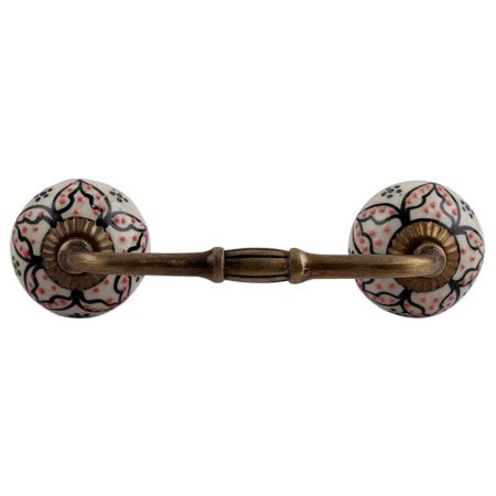 Black Flower Ceramic Bridge Cabinet Handle
