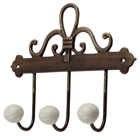 Cream White Strip Ceramic Iron Hook