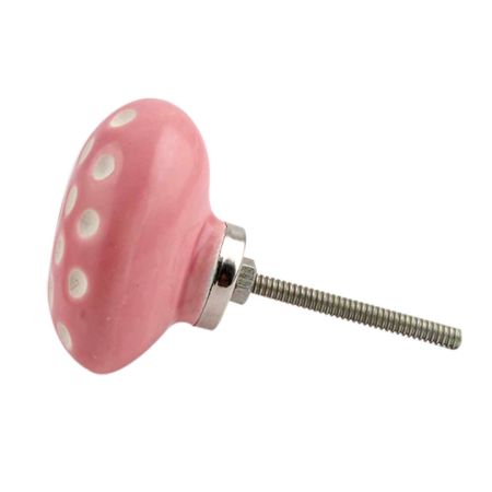 Pink Heart Etched Ceramic Drawer Knob