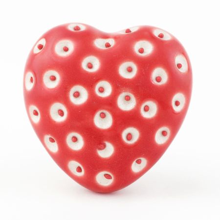 Red Heart Etched Ceramic Dresser Knob Online