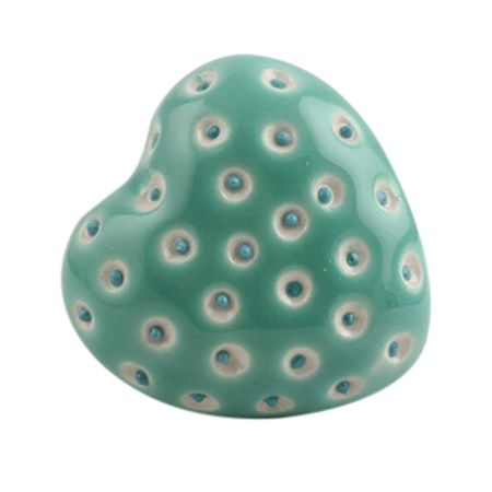 Sea Green Heart Etched Ceramic Cabinet Knob Online