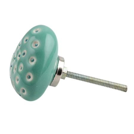 Sea Green Heart Etched Ceramic Cabinet Knob Online