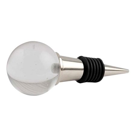 Clear Round Glass Wine Stopper